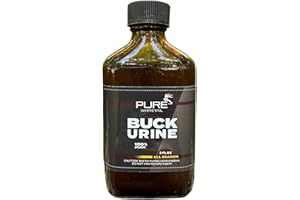 Pure Whitetail Buck Urine – Fresh Mock Scrape Scent – Natural Deer Urine and All-Season Buck Scent – Mock Scrape Dripper Refill – Compatible with Hemp Ropes – Amber Glass Bottle – 2 oz