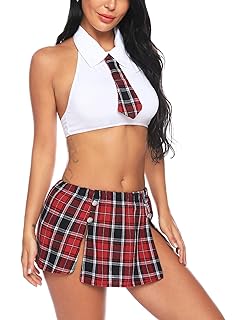 Aibrou Sexy Disfraz Mujer Estilo Colegiala Uniforme Escolar Picardias Mini Schoolgirl Lingerie Interior Disfraza Conjuntos de Lencería