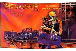 BYADKOA Megadeth Rust in Peace Poster Funny Flag Music Tapestry Aesthetic Decorative Durable Man Cave Wall tapestry 3x5 Feet Flag Suitable For Indoor And Outdoor Decorate for College Dorm Room