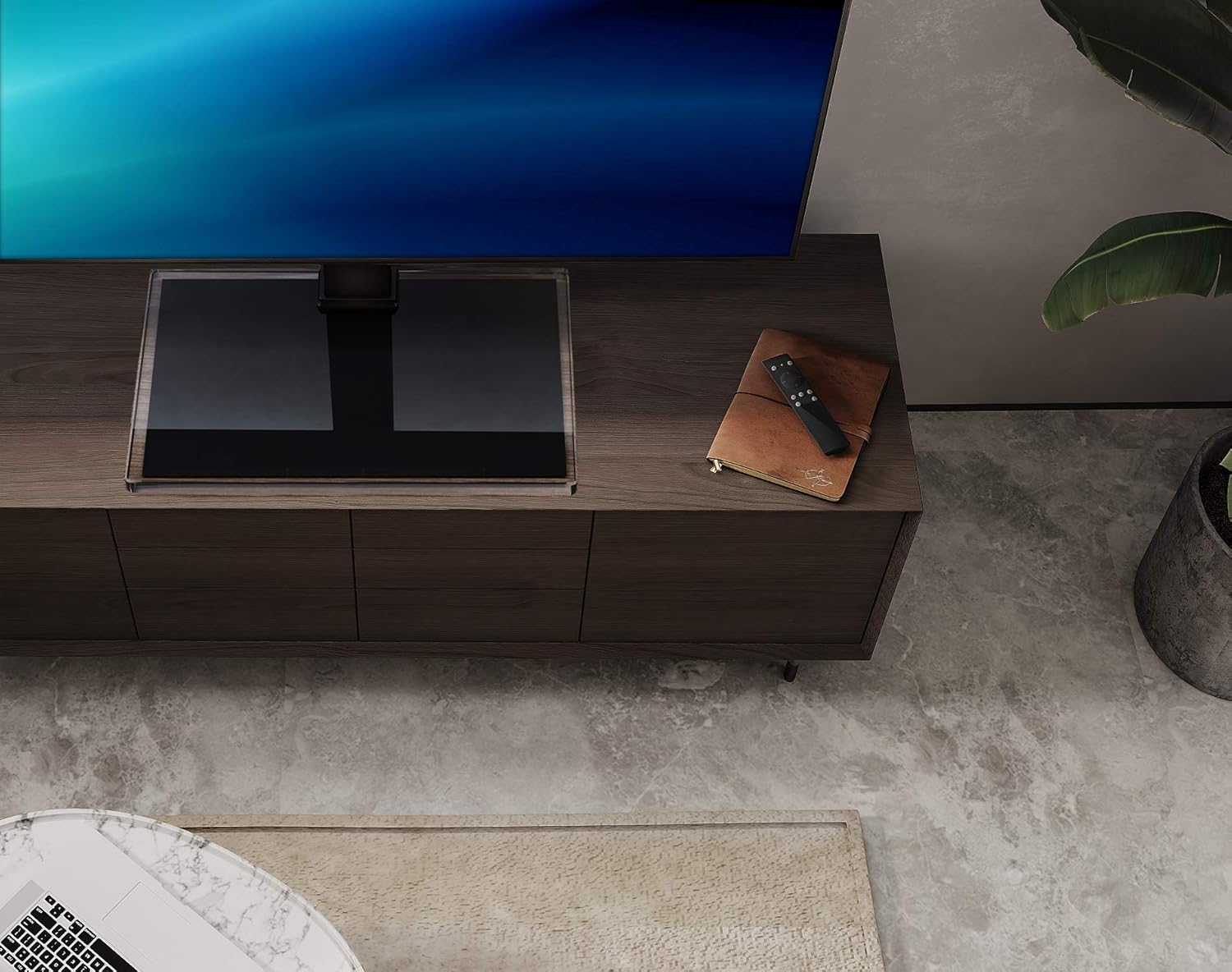 FITUEYES Universal TV Stand/Base Swivel Tabletop TV Stand with Mount for 50 to 85 inch Flat Screen TV 100 Degree Swivel, 4 Level Height Adjustable,Tempered Glass Base,Holds up to 143 lbs Screens.: Electronics
