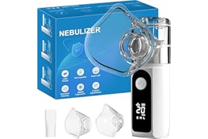 MIKISS Portable Nebulizer for Adults and Kids with Smart LED Display, 3 Modes & Auto-Cleaning, Handheld Nebulizer for Home and Travel Use