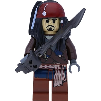 LEGO Fluch der Karibik Minifigur Captain Jack Sparrow (Voodoo) mit Totenkopfsäbel