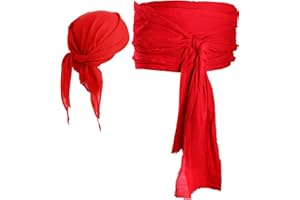 SATINIOR Halloween Pirate Costume Accessories Medieval Costume Bandana Headscarf,Sash Belt for Women and Men