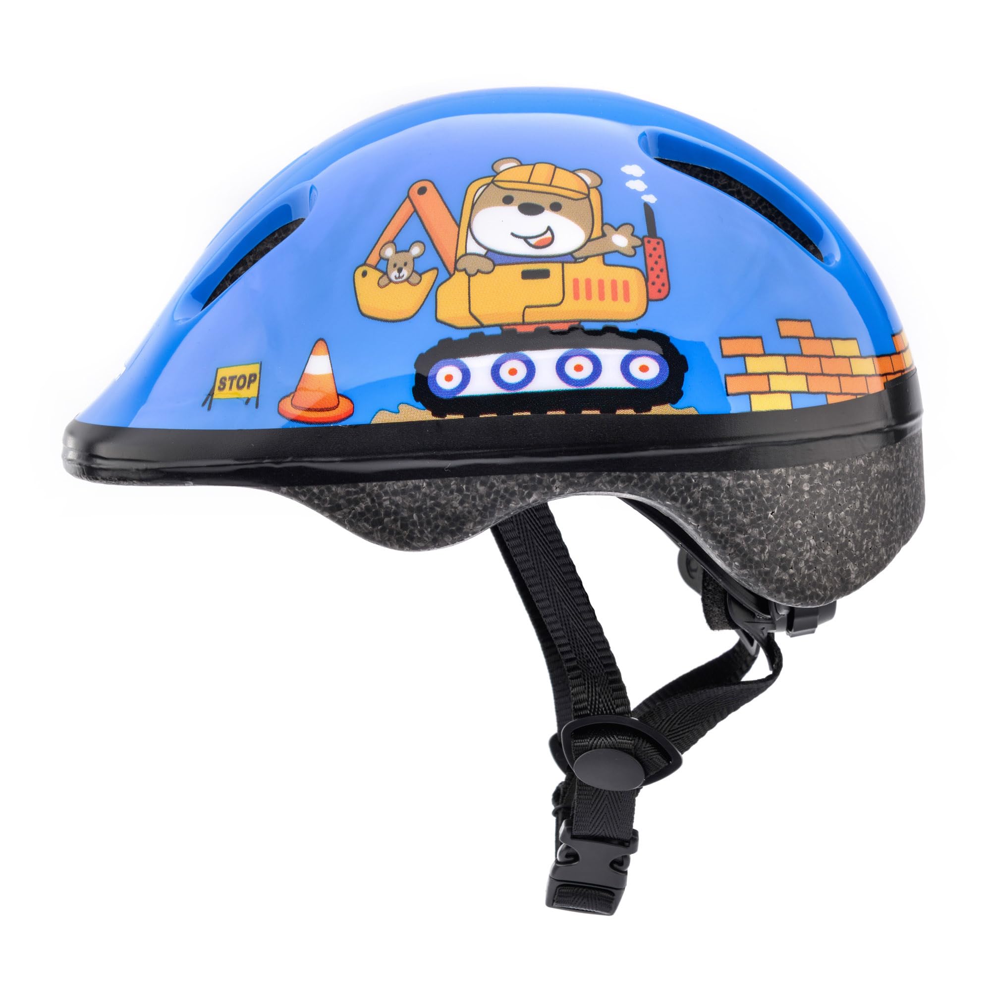 Bike Helmet For Baby, Kids, Boys, Girls - Cycling Safety Small Sizes Child MTB Bike Bicycle Skateboard Scooter Lightweight Adjustable Breathable - MV6-2 - Size: S XS 44-48 cm - Motif : Teddy builder