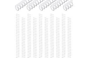 Pajean 30 Pcs 8 Mm/ 5/16 Inch Spiral Binding Coil Coil Bindings Spines 4: 1 Pitch 54 Sheet Capacity Plastic Binder Combs for Teacher Office Document Notebook Business Proposals Reports Menus(White)