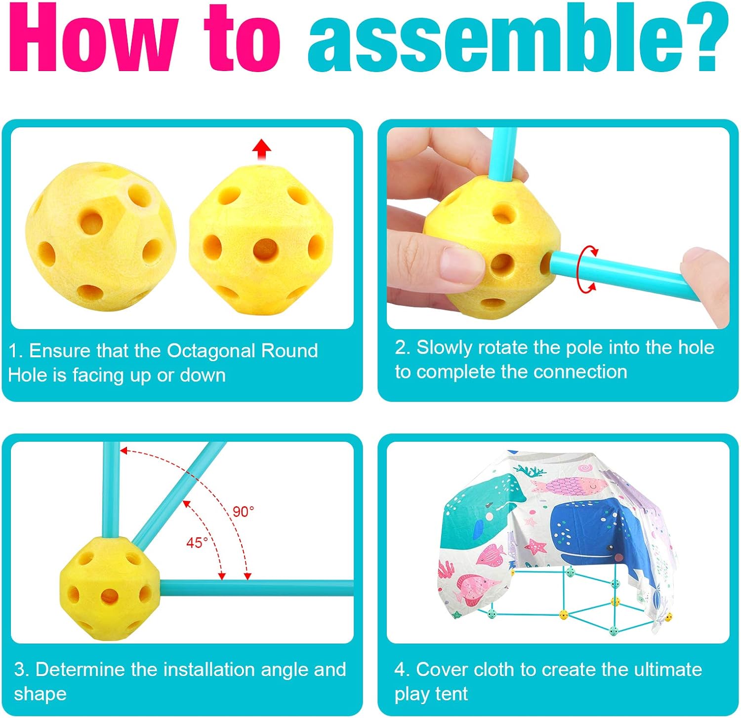 Betheaces Fort Building Kit 140 Pieces - Construction Kids Toys DIY Play Tent Castles Tunnels Tower Building Creative Birthday Kids Toys for 5 6 7 8 9 Year Old Boys Girls: Toys & Games