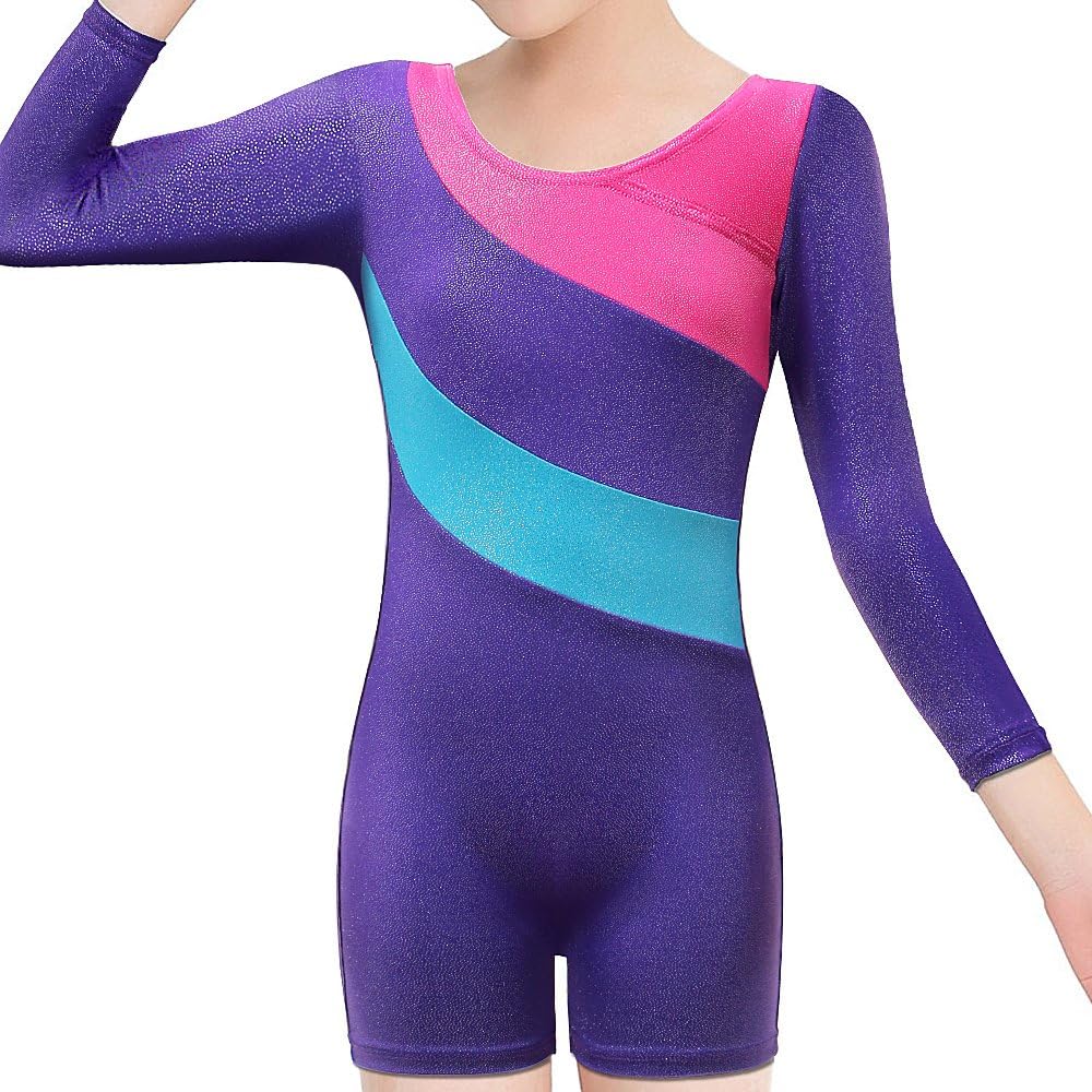 BAOHULU Leotard for Girls Gymnastics Toddler Sparkle Stripes Tank Biketards One Piece: Clothing