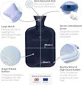 Revitale Luxury 2 Litre Hot Water Bottle with Soft Faux Fur Cover Royal Blue view 5