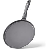 JEETEE Nonstick Crepe Pan, 9.5 Inch Titanium Pancake Pan | Healthy Non-Toxic Flat Tawa Dosa Griddle Tortilla Pan for All Stovetops Including Induction, PTFE &amp; PFOA Free