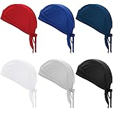 6 Pcs Do Rags Sweat Wicking Beanie Cooling Skull Caps for Men Women Helmet Liner Motorcycle Head Wrap Bandana