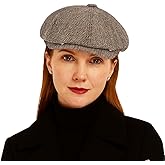 Women’s Wool Blend Tweed Newsboy Cap Stylish Vintage Irish Gatsby Flat Cap Fall & Winter