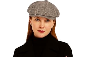 CHARMYLO Women’s Wool Blend Tweed Newsboy Cap Stylish Vintage Irish Gatsby Flat Cap Fall & Winter