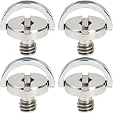 MENGS&reg; 4 St&uuml;ck 1/4" Schraube (&Oslash;15mm x H12mm) mit Edelstahl Material f&uuml;r Stativ / Einbeinstativ / Schnellwechselplatte / Kameraschraube