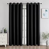 CUCRAF Black Blackout Curtains 90 Inches