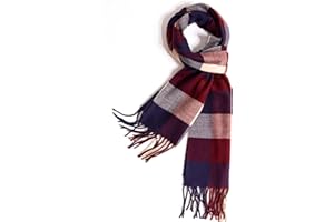TUSHUSTY Scarf For Men Women Winter Warm Neck Plaid Solid Scarves Fall Softest Classic