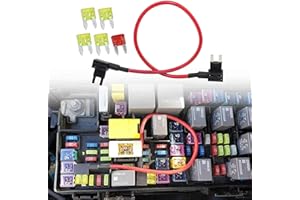 SecosAutoparts TIPM Repair Fuel Pump Relay Bypass Cable Kit CBWPR091AA Fit for Dodge Ram 1500 2500 3500 Fit for VW Fit for Chrysler Jeep Wrangler 2008-2016 Fuse Holder Fuse Adapter 14AWG Wire/20AMPs