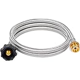 SHINESTAR Propane Hose Adapter & 5 FT Braided Hose for Buddy Heaters, Coleman Stoves, Blackstone Tabletop Griddle, Weber Gril