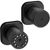 Rayhigher Keyless Entry Knob Lock with Keypad and Key,Auto Lock,Waterproof,Easy to Install and Program, Work with 4 AAA Batteries for Bedroom,Exterior &amp; Interior Doors. (Black with Keypad)