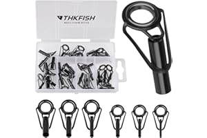 THKFISH Rod Tip Repair Kit Rod Repair Kit Fishing Rod Tips Stainless Steel Ceramic Ring Guide Rod Repair Replacement 6Sizes 3