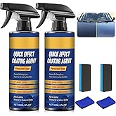 2Pcs Advanced Car Quick-Acting Coating Agent Spray, Car Scratch Wax Polish Quick Effect Coating Agent Spray for Shine & Protection, Cars Wax Oil Film Emulsion Glass Cleaner for Vehicles