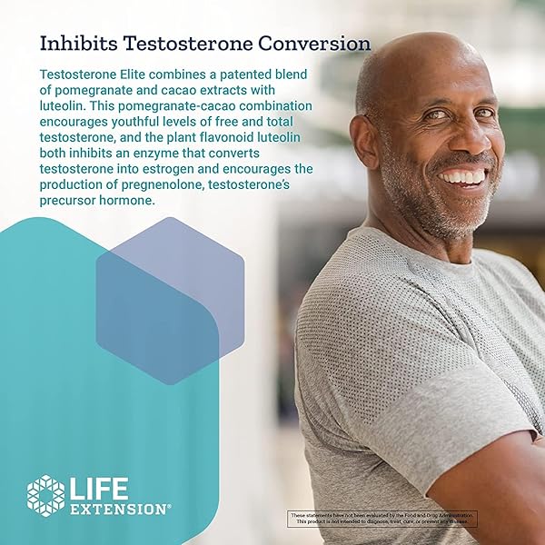 LIFE EXTENSION TESTOSTERONE ELITE – TESTOSTERONE PRODUCTION SUPPORT SUPPLEMENT FOR MEN – WITH LUTEOLIN, POMEGRANATE AND CACAO SEED EXTRACT – GLUTEN-FREE, NON-GMO, VEGETARIAN – 30 CAPSULES