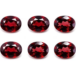 Natural Red Garnet Oval Faceted Loose Gemstone, Untreated, Very Slightly Included, for Jewelry Making