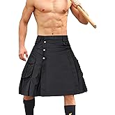 AKARMY Men's Kilt for Men, Camo Scottish Outdoor Utility Pleated Tactical Kilt,Irish Highland Hybrid Kilts