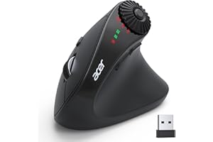 acer Wireless Ergonomic Mouse with Side Scroll Wheel, 4000DPI Bluetooth (BT5.2+2.4GHz) Vertical Mouse for Laptop, Computer US