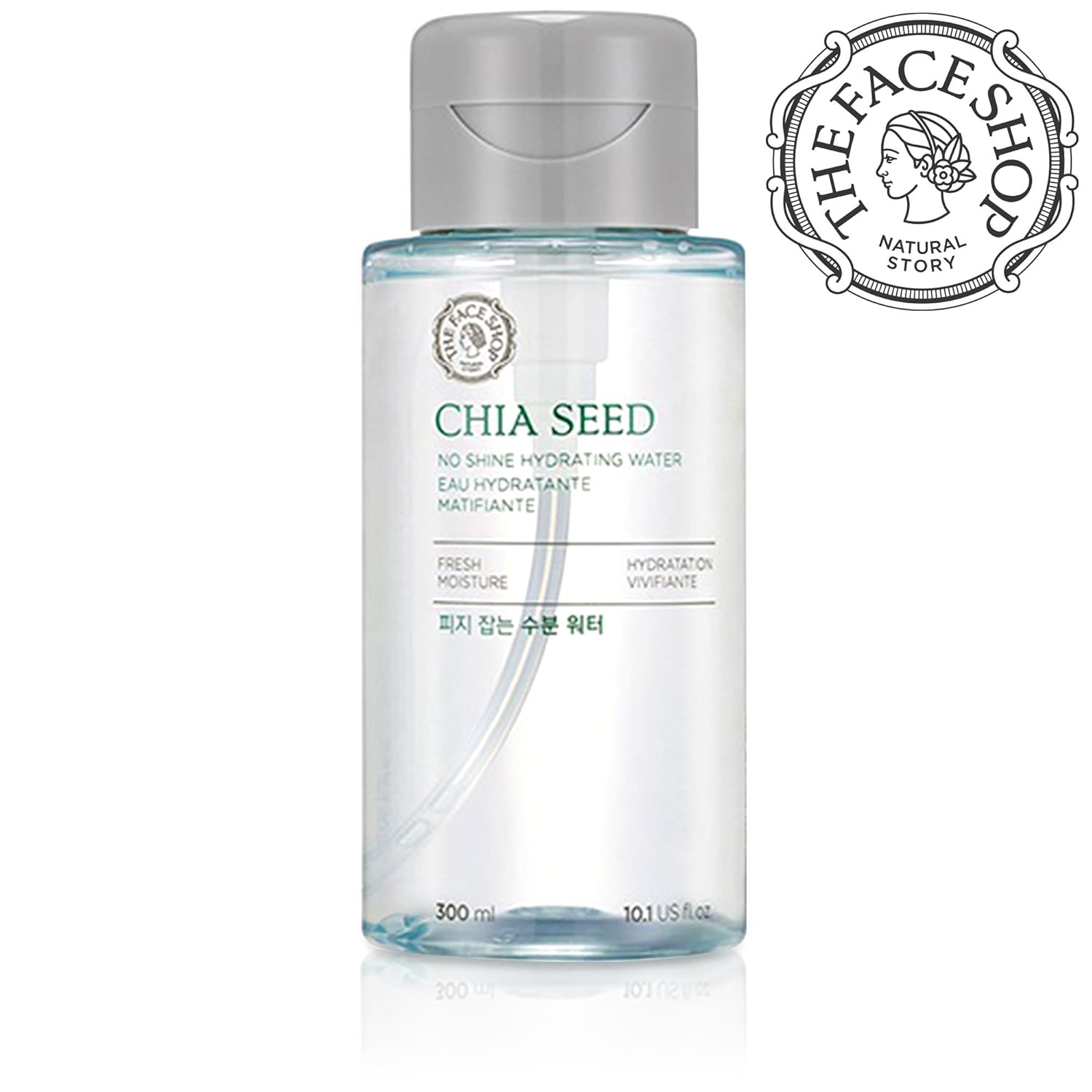 [THEFACESHOP] Chia Seed No Shine Hydrating Water, Simple Skin Care For Normal To Oily Skin, Dermatologist Tested, 300mL/10.1Oz