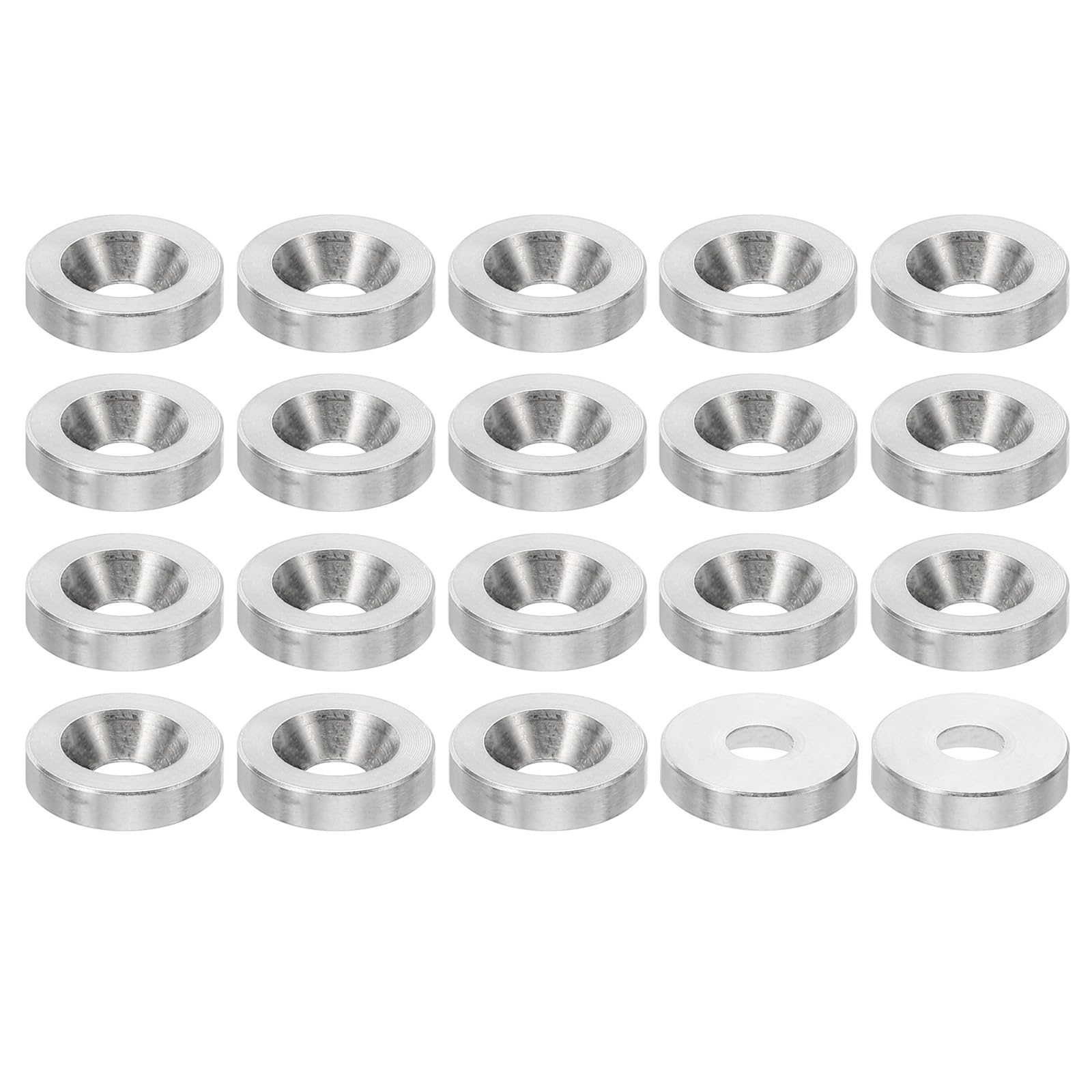 PATIKIL M4 Finish Countersunk Washer, 20pcs 13mm Dia. 3mm Tall Solid 304 Stainless Steel CNC Finish Cup Washer Flat Screw Head Gasket for Construction — image 1