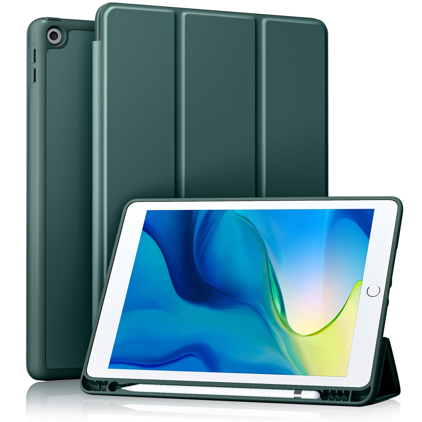 Photo 1 of ***FOR PARTS USE ONLY*****PINK****kkerds Case Compatible with iPad 10.2 Inch 2021/2020/2019, for iPad 9th/8th/7th Generation Case with Pencil Holder, Protective Cover with Soft TPU Back, Auto Sleep/Wake, Pine Green