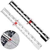 Frienda 2 Pcs Sewing Ruler Seam Gauge Metal Sliding Measuring Tool | Quilting Ruler with Slider, Hemming Seaming Gauge, Knitting Craft Measurement, Beginner Supplies, Precision Marking Tool