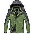 wantdo Men's Mountain Waterproof Ski Jacket Windproof Rain Jacket Winter Warm Hooded Coat