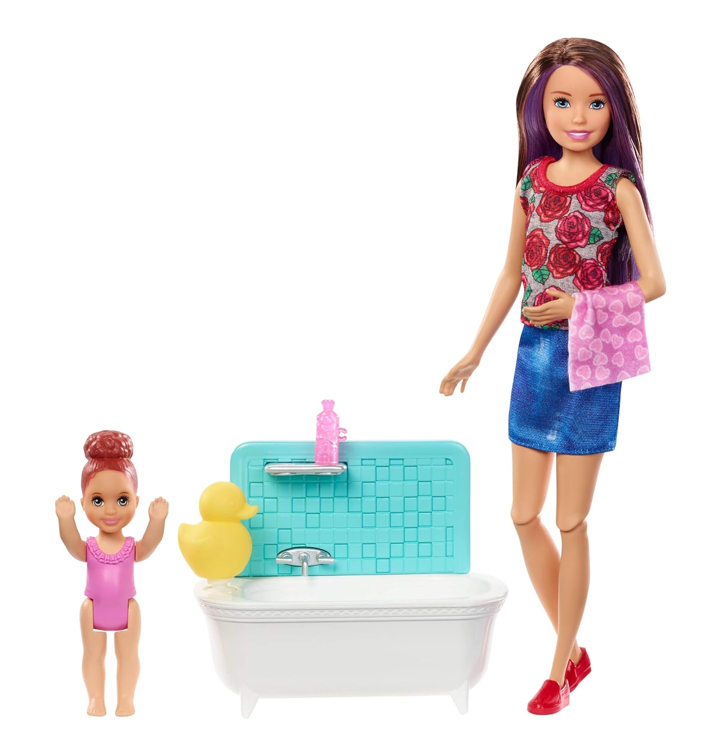 Barbie FXH05 Babysitters Inc Playset with Bathtub, Babysitting Skipper