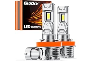 GloDrv 2023 Upgrade H11/H8/H9 Led Headlight Bulbs [Real 1:1 Size] 16000lm 400% Brighter With 6500k Cool White， Halogen Upgrade Replacement, Plug and Play, Pack of 2