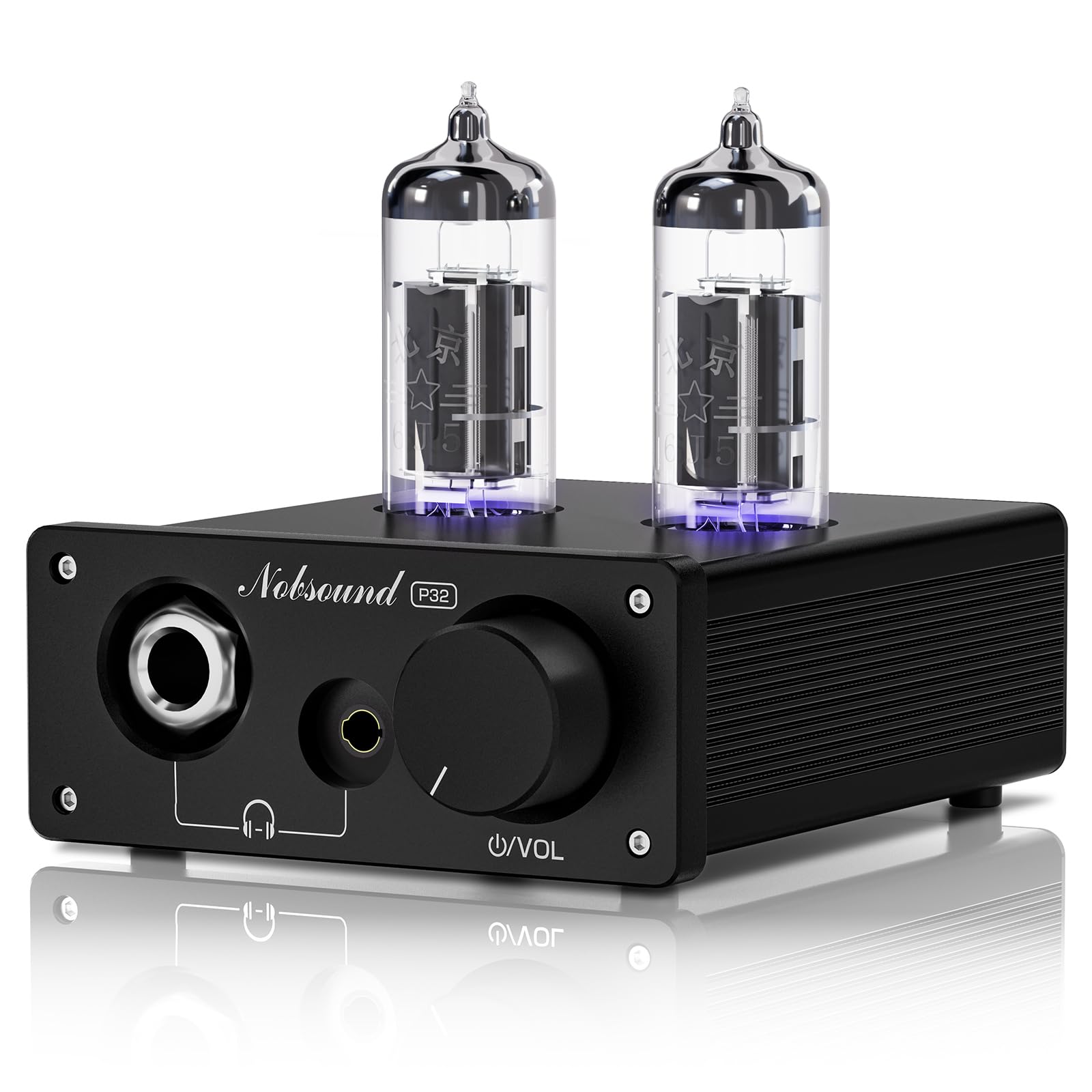 Photo 1 of Nobsound P32 Tube Headphone Amplifier: 1000mW HiFi Desktop Preamp for 24–600? Headphones & Home Amps Speakers, 3.5mm/6.35mm Jacks, Swappable Tube & Op-Amp