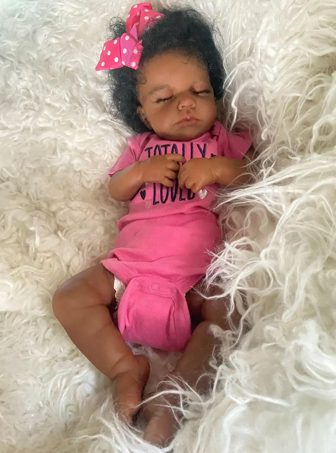 Lifelike Reborn Baby Dolls Black Girl 20 inch Realistic African American  Newborn Baby Loulou Sleeping Doll wit