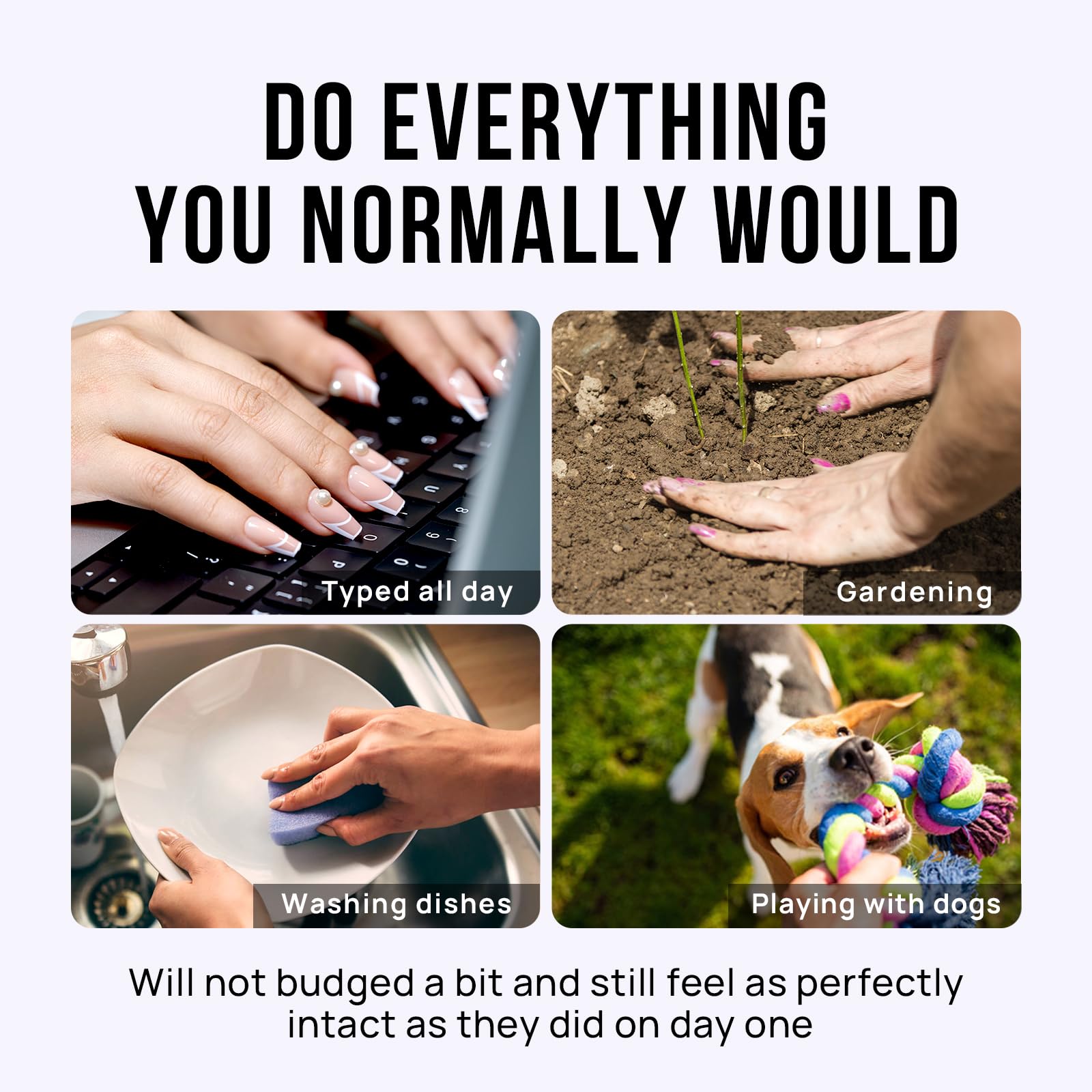 BTArtbox French Tip Press On Nails Almond - Press on Nails Short with Metallic Chrome Silver Finish, Supremely Fit & Natural Glue On Nails in 16 Sizes, Dazzling Pink - Image 7