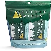 Venture Wipes Tea Tree Oil Body Wipes - Adventure Wipes for Adults - Biodegradable Cleansing With Aloe and Vitamin E - Camping Essentials - Individually Wrapped - 10 Count Bag