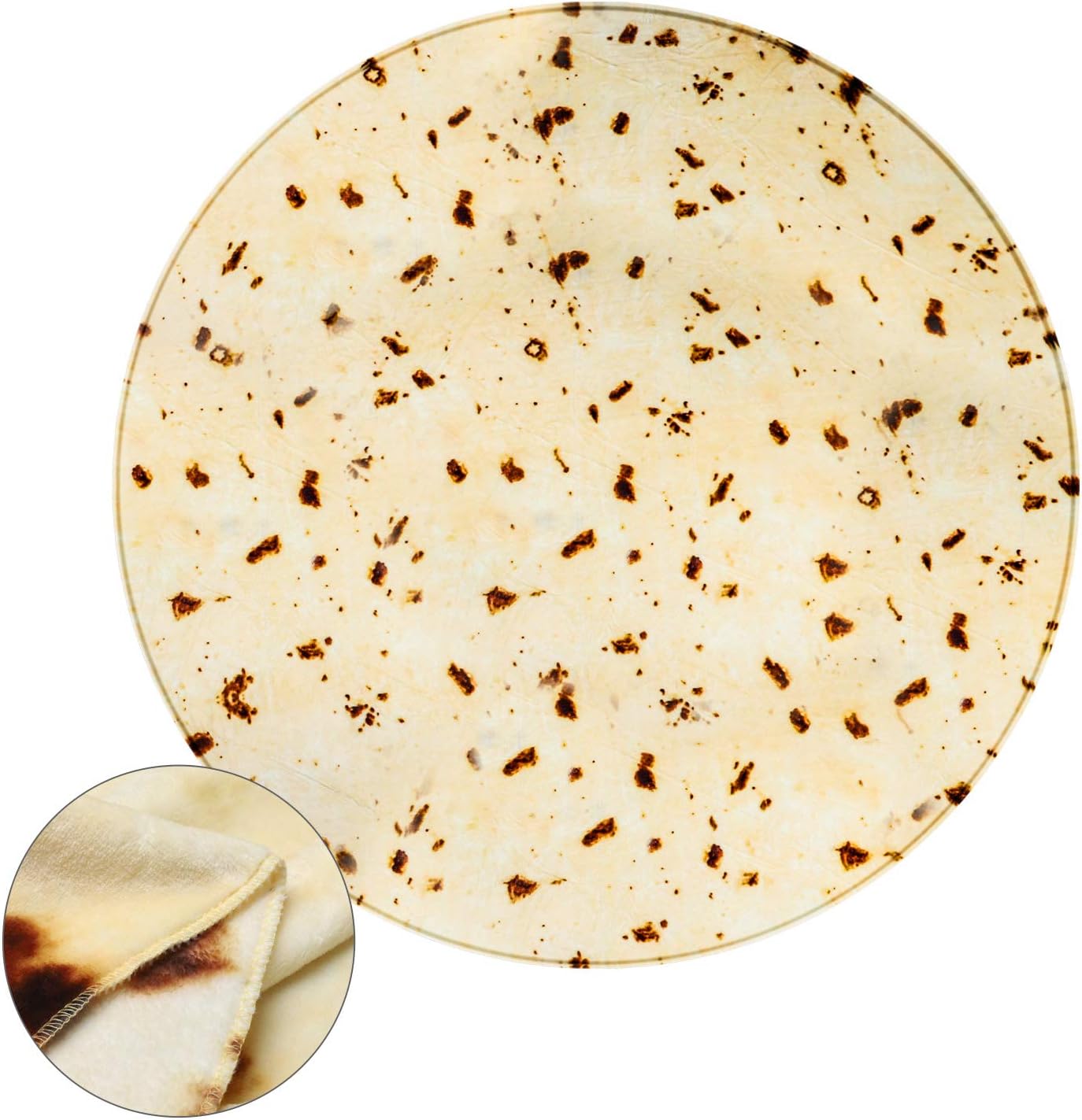 Sivio Burritos Tortilla Blanket with Dual Sided Pattern, Soft and Plush