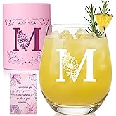 Physkoa Personalized Gifts for Women, Customized Letter Wine Glass Gifts for Women, Initial Monogrammed Birthday, Wedding Housewarming Valentines's Day Gifts for Her
