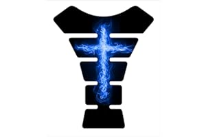 IMMORTAL GRAPHIX Motorcycle sportbike fire cross Blue christian christ Jesus Gas tank pad protector