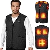 KEMIMOTO Heated Vest for Men, Winter Heated Jackets for Men, Mens V-Neck Puffer Vest, Quilted Vests (Batteries Not Included)