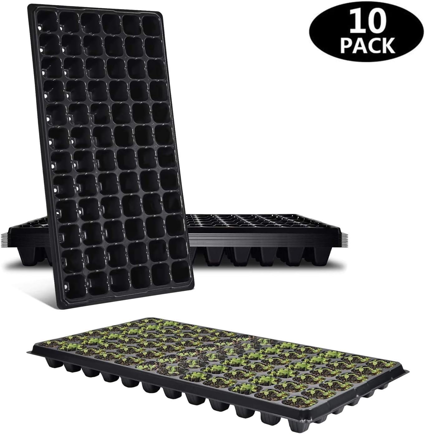 10 Pack Seed Starter Kit,SiBo 72 Cell Gardening Germination Tray, Starting Trays for Seedling Germination