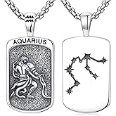 Zodiac Necklace 925 Sterling Silver Constellation Necklace Horoscope Astrology Pendant Zodiac Jewelry Gift for Men Women