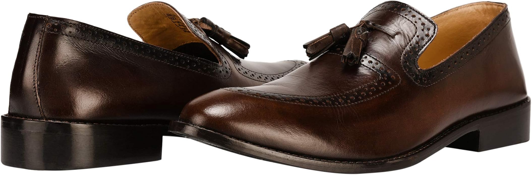 Leather Handmade Tassel Loafer Slip 