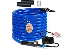 SZFY 50FT Heated Water Hose for RV,Heated Drinking Water Hose with Thermostat,Lead and BPA Free,1/2" Inner Diameter,Temperatures Down to -40°F Self-Regulating,Blue Appearance