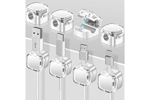 8 Pack Magnetic Cable Clips, Adjustable Cord Organizer Holder with Self-Adhesive, Desk Cable Management Wire Organizer Keeper