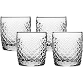 Anchor Hocking Cross Hatch Drinking Glasses (4-Pieces, 10-ounce, dishwasher safe)