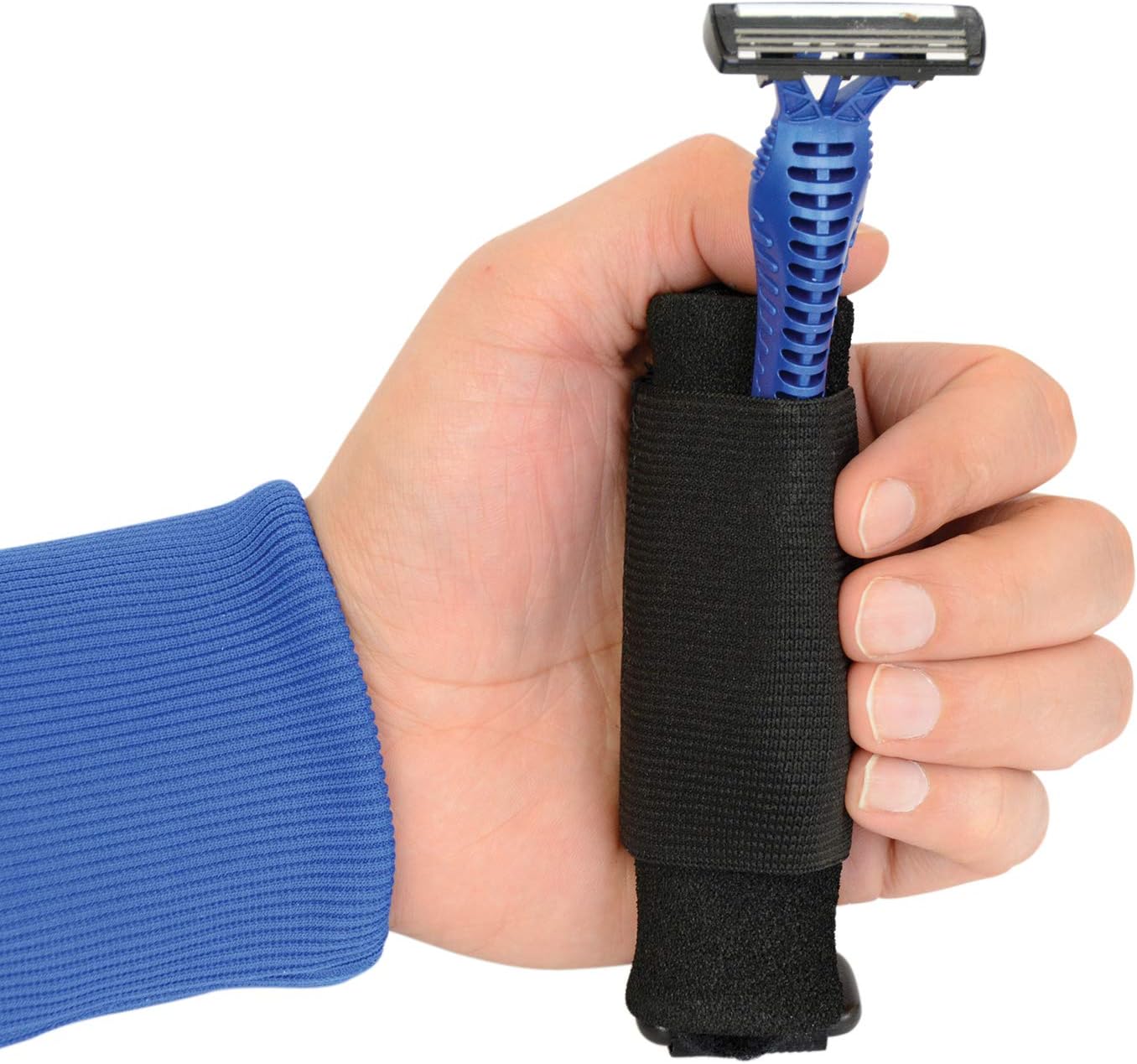 Sammons Preston Universal Holder Strap for Elderly, Hand Cuff with Pocket for Holding Cutlery, Pens, Toothbrushes, Daily Living Tools, Adjustable Velcro Implement Holder for Weak Grip and Arthritis: Industrial & Scientific